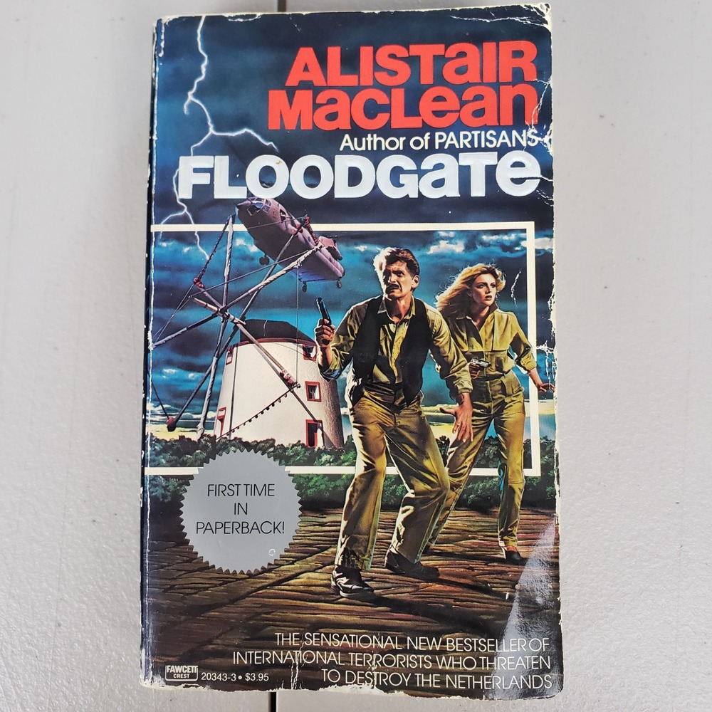 Floodgate Alistair MacLean 1985 Fawcett Crest Paperback Thriller 0-449-20343-3